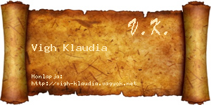 Vigh Klaudia névjegykártya
